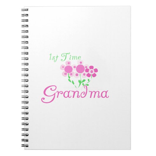 Carnet 1ère fois Grandma Fleurs roses cadeaux (Devant)