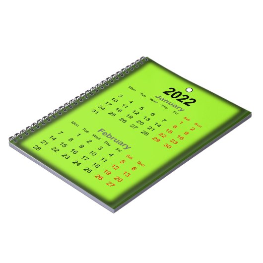 Carnet 2022 Calendar Janvier Février (Côté gauche)