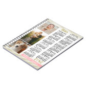 Carnet 2023 Calendrier Blush Pink Gold Family Photo Colla (Côté gauche)