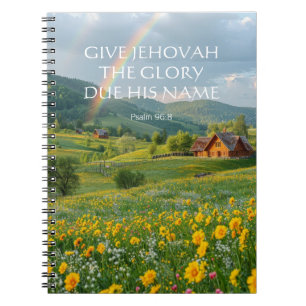 Carnet 2025 JW Année Texte Psaume 96:8 chalet de fleurs