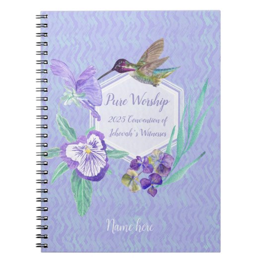 Carnet 2025 JW Convention hummingbird with name customize (Devant)