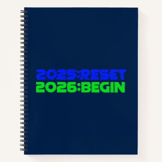 Carnet 2025:RESET/2026:BEGIN Spiral Notebook (Devant)