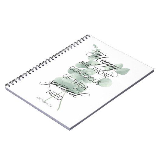 Carnet 2026 JW Année Texte Matthieu 5:3 avec Eucalyptus (Côté gauche)