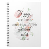 Carnet 2026 JW Année Texte Matthieu 5:3 avec fleurs de pr (Devant)