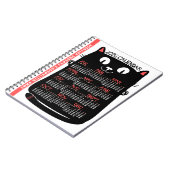 Carnet 2026 Year Monthly Calendar Mid-Century Black Cat (Côté gauche)