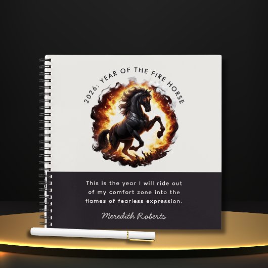 Carnet 2026 Year of the Fire Horse Motivational Quote