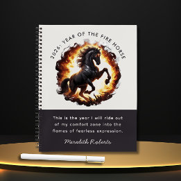 Carnet 2026 Year of the Fire Horse Motivational Quote