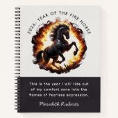 Carnet 2026 Year of the Fire Horse Motivational Quote (Devant)