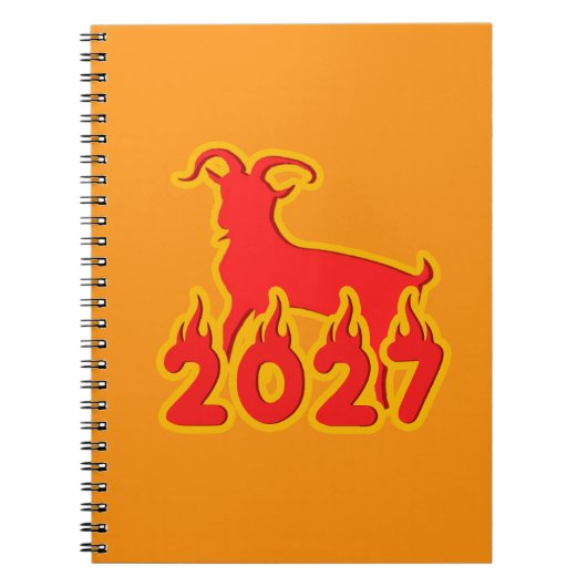 Carnet 2027 Année de la chèvre de feu (Devant)
