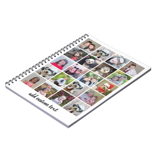 Carnet 20 Photo Collage - Grille avec texte de script - b (Côté gauche)