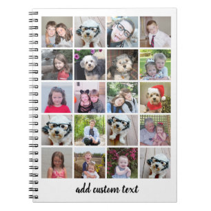 Carnet 20 Photo Collage - Grille avec texte de script - b