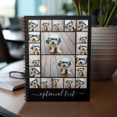 Carnet 20 photo tendance collage Nom du script noir blanc