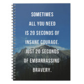 Carnet 20 secondes de citation aliénée de courage (Devant)
