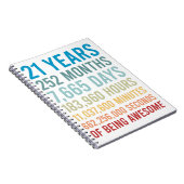 Carnet 21 Ans 252 Mois 7665 Jours Être Une Naissance Magn (Côté Droit)