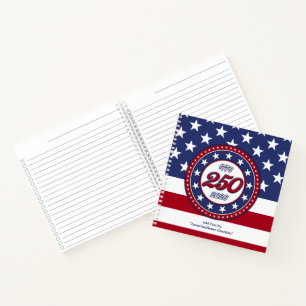 Carnet 250e anniversaire d'Amérique avec le drapeau des É