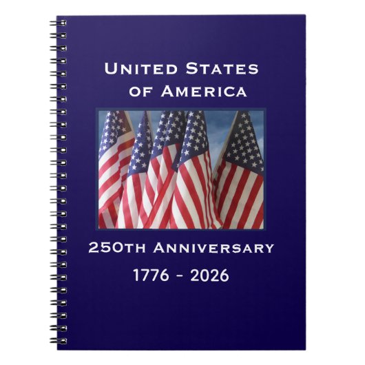 Carnet 250e anniversaire USA Patriotic American Flags (Devant)