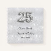 Carnet 25e anniversaire mariage parties scintillant argen (Devant)