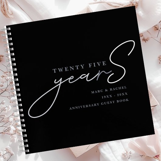Carnet 25th Silver Wedding Anniversary Guest Book