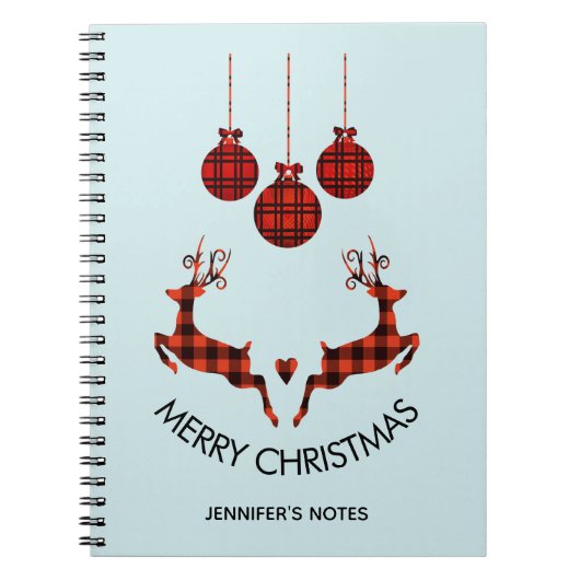 Carnet 2 cerfs de Noël saut de style rustique (Devant)