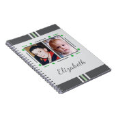 Carnet 2 nom de photo texte vert gris (Côté Droit)