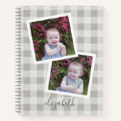 Carnet 2 Photo Collage Buffalo Check peut modifier gris b (Devant)