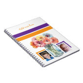 Carnet 2 photo custom text flowers purple orange (Côté Droit)