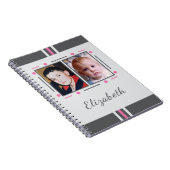 Carnet 2 photo name text pink grey (Côté Droit)