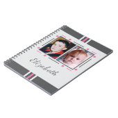 Carnet 2 photo name text pink grey (Côté gauche)