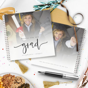 Carnet 2 Photos Overlay Wishes for Grad Guest Book