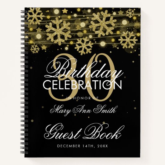 Carnet 30e anniversaire Guestbook Gold Black Winter (Devant)