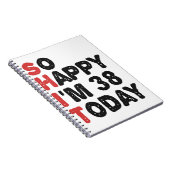 Carnet 38e anniversaire So Happy I'm 38 Today Cadeau Drôl (Côté Droit)