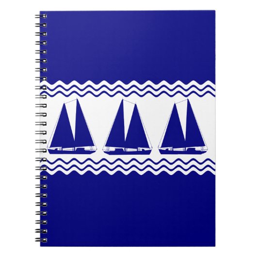 Carnet 3 Bateaux Marine Bleus Et Blancs Côtiers (Devant)
