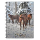 Carnet 3 Chestnut Dun Ranch Horaires dans une forêt d'hiv (Devant)