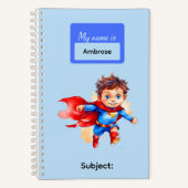 Carnet 3 Fournitures d'écriture pour garçons super héros  (Recto)