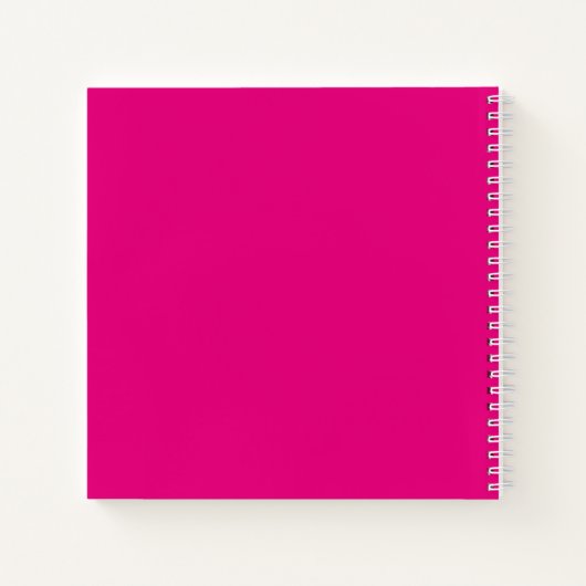 Carnet 3 Initiales Monogramme | Blanc sur rose chaud (Dos)