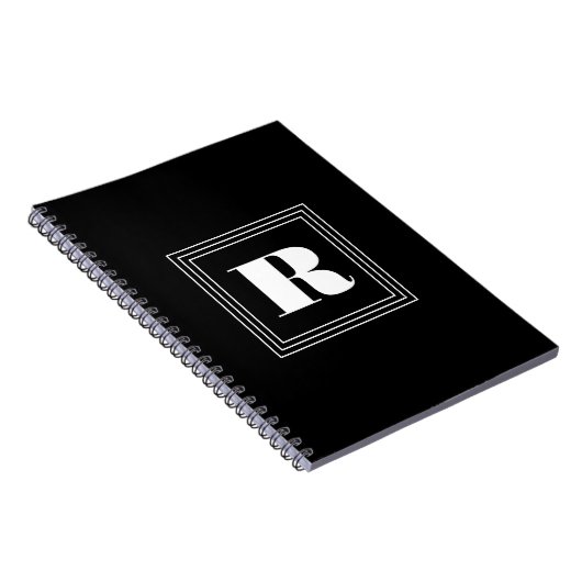 Carnet 3 monogramme de cadre | Noir et blanc (Côté Droit)