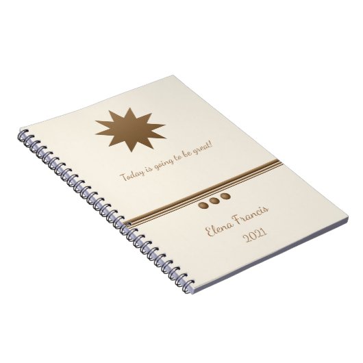 Carnet 3 Sphère Brossé Gold et Crème Professionnel (Côté Droit)