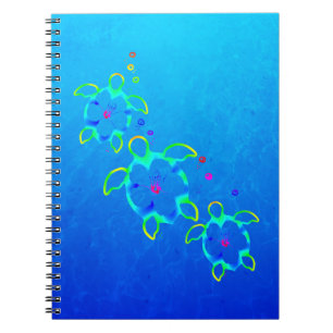 Carnet 3 tortues hawaïennes de Honu teintes par cravate