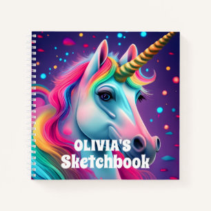 Carnet 3D Magic Unicorn Personnalisé Kids Sketchbook