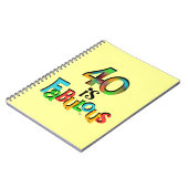 Carnet 40 est Fabuleux T-shirts et cadeaux d'anniversaire (Côté gauche)