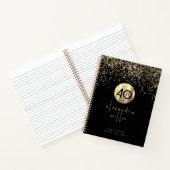 Carnet 40e anniversaire Black Gold Parties scintillant li (Intérieur)
