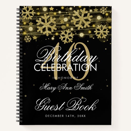 Carnet 40e anniversaire Guestbook Gold Black Winter (Devant)