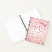 Carnet 40e anniversaire Guestbook Rose Gold Glam Lights (Intérieur)