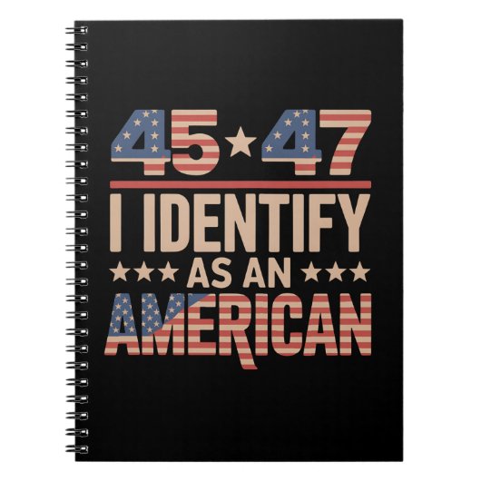 Carnet 45 47 Je M'Identifie Comme Un Président Trump Amér (Devant)