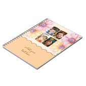 Carnet 4 fleurs de texte orange marron (Côté gauche)