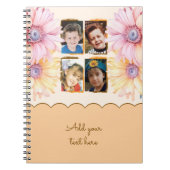 Carnet 4 fleurs de texte orange marron (Devant)
