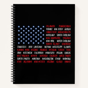 Carnet 4 juillet États-Unis Drapeau américain Tous les 50
