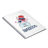 Carnet 4 juillet lapin avec les Etats-Unis Drapeau lunett (Côté Droit)