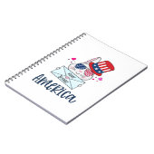 Carnet 4 juillet lapin avec les Etats-Unis Drapeau lunett (Côté gauche)