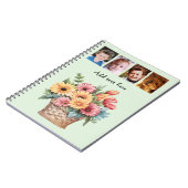 Carnet 4 photo custom text gerbera flowers green (Côté gauche)